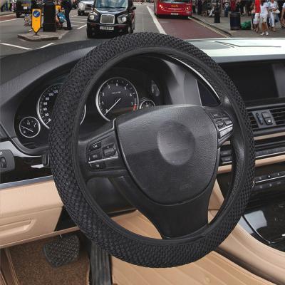 China Luxury Handmade Car Steering Wheel Sandwich Fabric Asset Proof Skid Proof Steering Wheel Cover Protector for sale