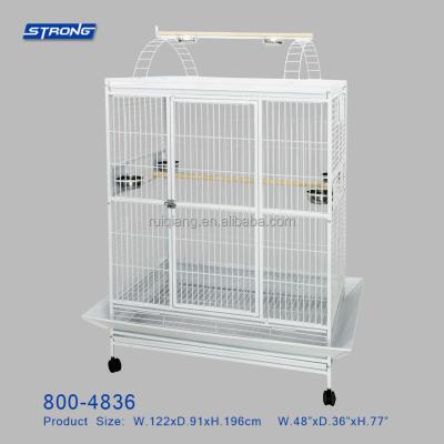 China Durable Large Metal Pet Cage Bird Cage Parrot Cage Folding Perch Ladder On Wheels 800-4836 for sale