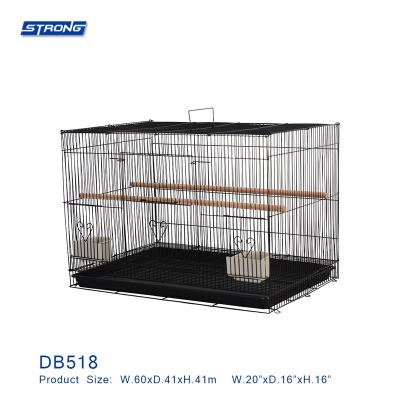 China Viable Collapsible Square Parrot Pet Cage Made Of High Quality Wire Birdcage Parrots Breeding Bird Cage DB518 for sale