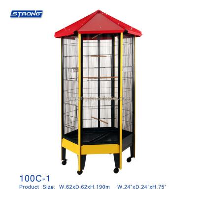 China Large Viable Durable Bird Cage Metal Parrot Birds Cage House Pet Cage And Aviary For Birds 100C-1 for sale