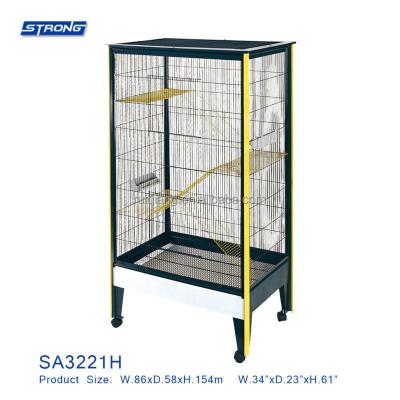 China New Large Viable Metal Pet Cage Chinchilla Cage Cat Cage Pet House With 3 Layers Wheels For Sale SA3221H for sale