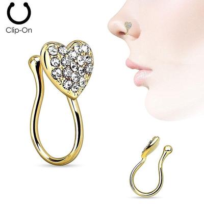 China High Quality Non-drilled Clip On Hoop Nose Hoop Rings Earrings Slap Nose Rings Nose Cuff for sale