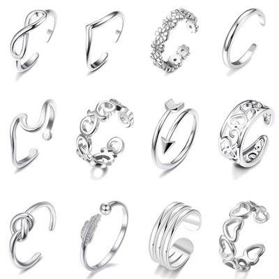 China Environmental Friendly Women Flower Arrow Band Open Tail Ring Women Beach Foot Jewelry Set Adjustable Toe Rings for sale