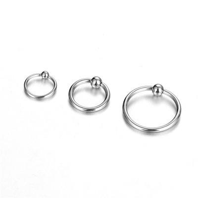 China Wholesale Human Body Small Silver Nose Ring Hoop Round Closed Nose Ring Stainless Steel Nose Ring for Women for sale