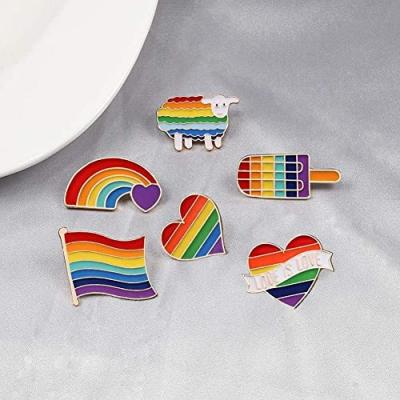 China 2021 Environmental Friendly Selling Lapel Alloy Pins Cute Jewelry Brooch Pride Pin Rainbow Brooch For Woman for sale