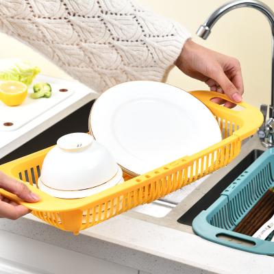 China Hot Selling Freshness Preservation Kitchen Sink Portable Stretchable Plastic Wash Drain Basket For Fruit Bowls Vegetable Dishes for sale