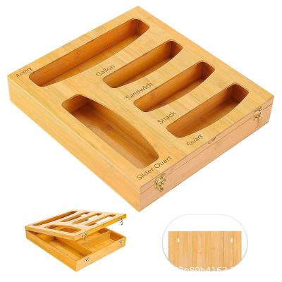 China Viable Popular Wooden Bamboo Acrylic Ziplock Bags Wooden Acrylic Storage Desk Organizer Box Combine For Office Drawer Kitchen for sale