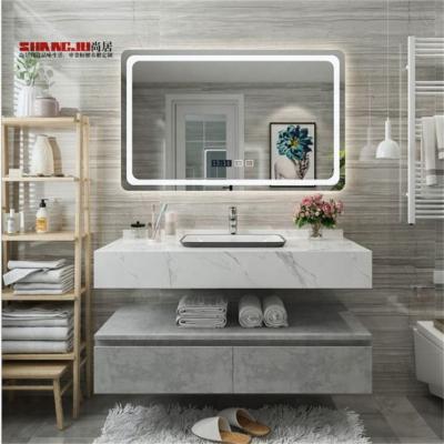 China Modern Professional Mirror Metal Shangju Slate Side Stone For Hotel Supply Solid Oak Bathroom Cabinet for sale