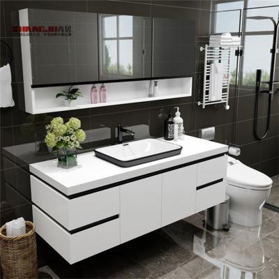 China Shangju Goldea Modern Professional Wash Basin Ware Floor Sanitary Bathroom Cabinet for sale