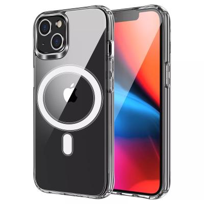 China Original Quality Magnetic Shockproof For X 11 12 13 14Pro Max Wireless Charging Shockproof Phone Case Transparent Clear for sale