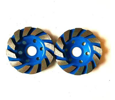 China 125mm Turbo Deburring Segmented Double Row Concrete Diamond Grinding Cup Wheel for sale