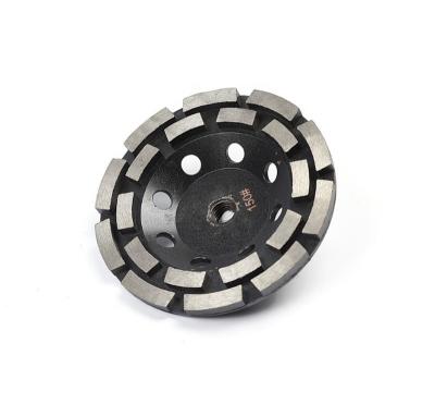 China Double Row Deburring Grinding Professional Diamond Cup Grinding Wheel For Concrete Floor for sale