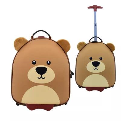 China Wholesale Fashion Customized Toddler Waterproof Durable Polyester Kids Lovely 15 Inch Cartoon Carry On Animal Trolley Hard Shell Luggage for sale