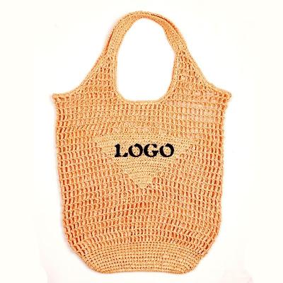 China Fashion China Manufacturer Trending Custom Spring Summer Mesh Beach Woven One Shoulder Ladies Paper Handbag Straw Woven Bag Eco-friendly for sale