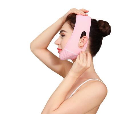 China Adjust Double Waist Chin Reducer, Face Lifting Belt for Women, V-Shaped Lifting Bandage Face Slimming Belt for Beauty and Hanging Face Skin for sale