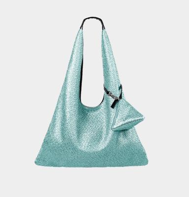 China Wholesale Reusable Foldable High Quality Many Colors Soft PU Soft Tote Bag For Women Personalized High End Material With Small Pocket for sale