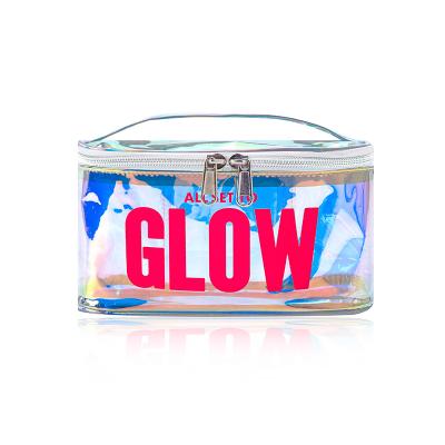 China Tpu Cosmetic Pouch Transparent Clear Waterproof Clear Travel Makeup Laser Tpu Cosmetic Bag With Zipper for sale