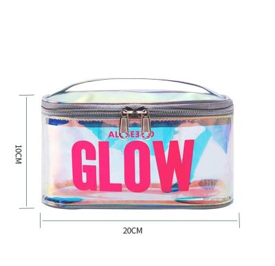 China Clear and Obvious Travel Storage Toiletries Bag Organizer Pouch Make Up Pouch Beauty Box Transparent PVC Cosmetics Makeup Case for sale