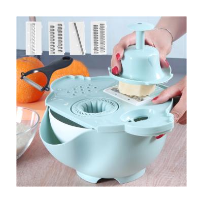 China Sustainable Dicer Chopper Drain Universal Vegetable Basket Shredder Slicer Manual Vegetable Cutter for sale