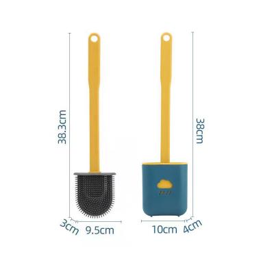 China Amazon Sustainable Hot Selling Soft Silicon Toilet Bowl Brush Plunger Wall Mount Cleaner Brush for sale