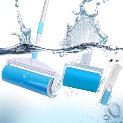 China Manual 3 Piece Fiber Roller Set Reusable Pet Hair Roller Mop Sticky Fiber Roller For Clothes for sale