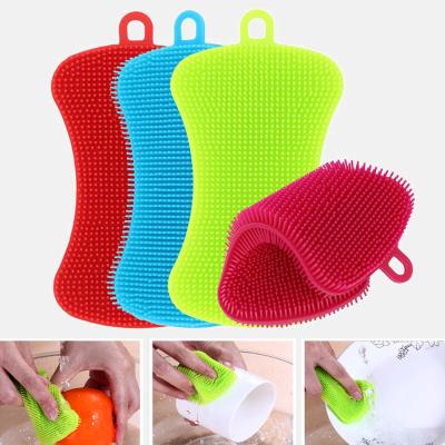 China Sustainable Household Tableware Brush Pot Silicone Dish Washing Nonstick Oil for sale