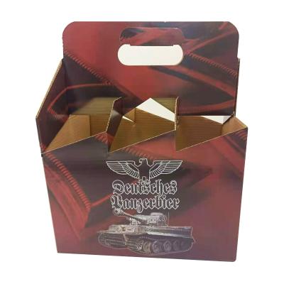 China Recycled materials 6 pack paper wine carrier box 6 pack bottle paper carrier box for sale