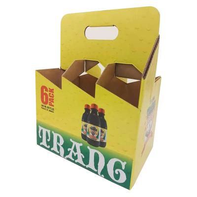 China Recycled Materials Custom Bottle Carrier Corrugated Foldable Box Rack Carrier Factory Price for sale