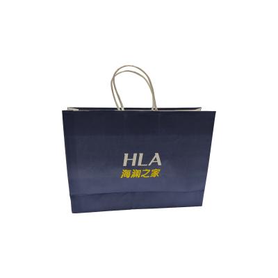 China Recycled Materials Embossing Hot Stamping Paper Design Elegant Paper Shopping Bag Bag for sale