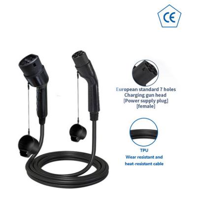 China APP Control 7kw Level 2 Charging Station EV Charging Station 32A Fast Dual Head Battery Gun Battery Extension Cable for sale