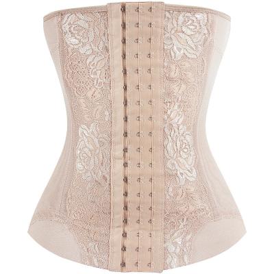 China Lady Breathable Purple Women Embroidered Mesh Royal Waist Trainer Belt Belly Trimmer Body Shaper Adjustable Slimming Corset for sale