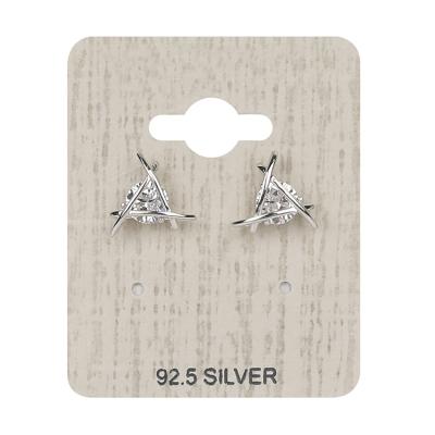 China FASHIONABLE Shiny Jewelry Sterling Silver 925 Zircon Stud Earrings 925 Earring With Stones Stud Earrings for sale