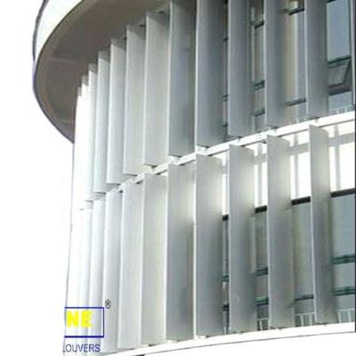 China Energy Saving Aluminum Outdoor Vertical Shutter Canopy With Ellipse Shape For Facade for sale