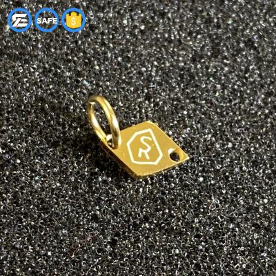 China TRENDY Stainless Steel Metal Stamped Branded Logo Custom Small Metal Charm Jewelry Pendant Tags for sale