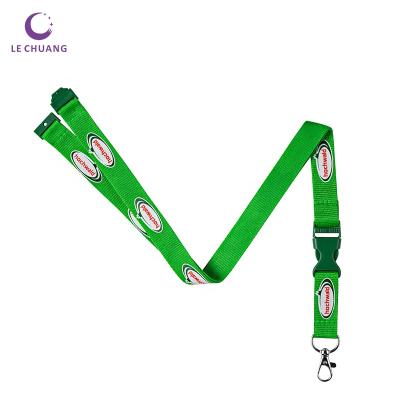 China Advertising Green Fashion Lanyards with Green Release Buckle and Green Safetylock for Green ID Card for sale