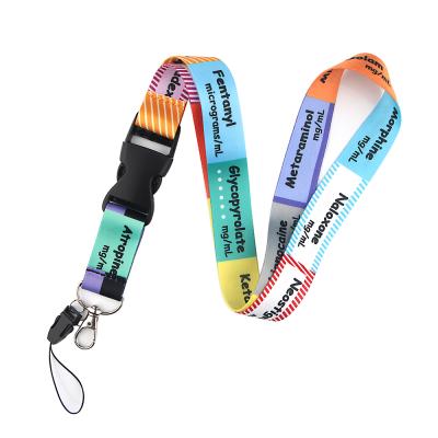 China Advertising Double Lanyard Short Keychain Strap Lanyard Manufacturing Metal Hook Heat Transfer for sale