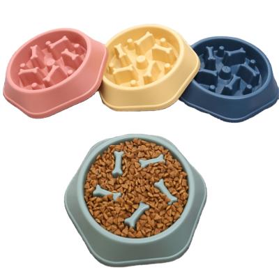 China 2021 New Dog Puppy Cat Eating Dish Bowl Anti-Gulping Plastic Food Bowl Sustainable Slow Feeder Anti Choking Dish for sale