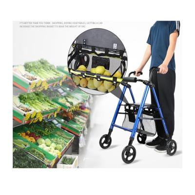 China Direct Wholesale Portable Light Weight Walker Rollator Folding Mobility Aluminum Rollators Walker With Seat Convenient Factory for sale