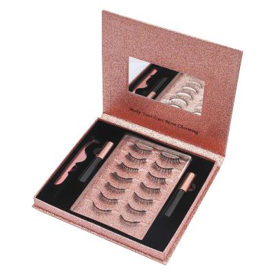 China Wholesale Hot Lasting Magnetic Eyeliner Mink Lashes 7 Pairs Magnetic Eyelash Kits With Tweezers for sale