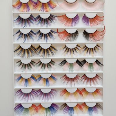 China Wholesale Durable 3d Color Fake Mink Eyelashes Vendor Synthetic Hair Silk Colored False Eyelash Colored Fake Eye Lashes for sale