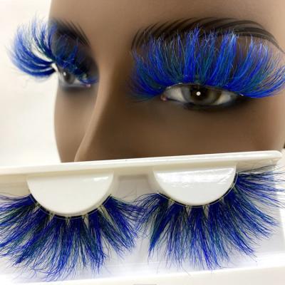 China 100% Multi Color Mink Lashes 5d Mink Fur Strip Eye Lashes Cruelty Free Colored Goods Rainbow Mink Eyelashes for sale