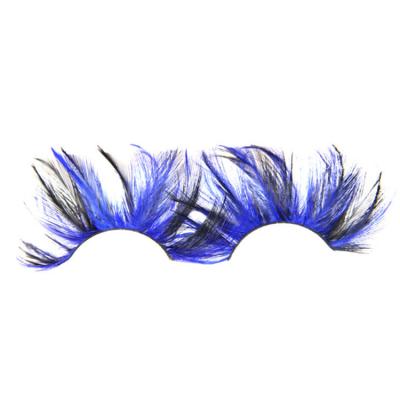 China Crazy Colorful False Eyelashes Long Lasting Halloween Blue Lahes Lashes Feathered False Eyelashes Artificial Eyelash Strip Cosmetics for sale