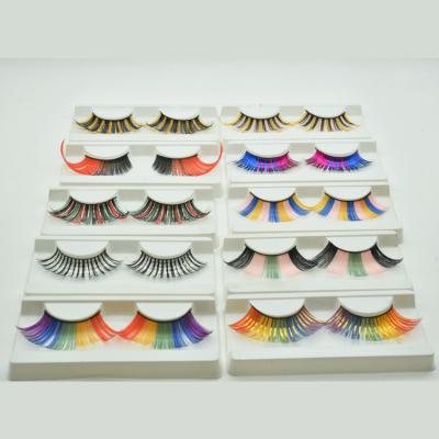 China Durable Crazy Design Party Style False Eye Lashes Colorful Handmade Eyelashes for sale