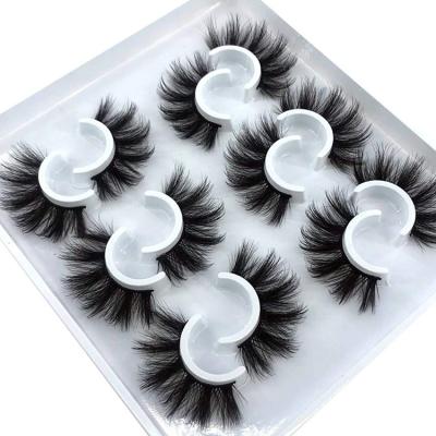 China Durable 6 Pairs Faux Mink Eyelashes 3D Eyelashes Custom Lash Box Faux Mink Lashes Silk Lashes for sale