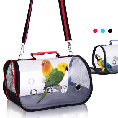 China Viable Bird Cage PVC Bird Cage Transparent Breathable Parrot Outlet Backpack for sale