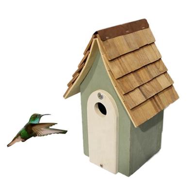 China Wholesale Garden Decoration Natural Wooden Painted Outdoor Bird Nest Bird House Large for sale