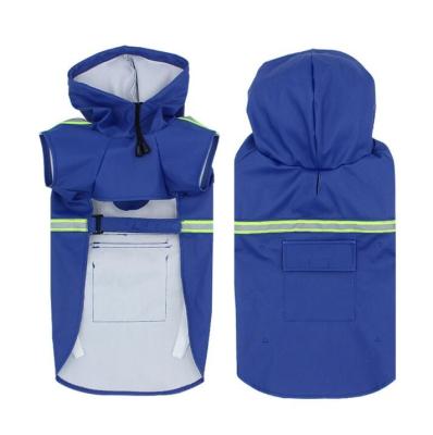 China Good Quality New Product Viable Dog Raincoats For Large Dogs With Reflective Brand Hoodie, Rain Poncho Jacket For Dogs for sale