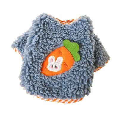 China Sustainable new products fall and winter pet clothes lamb velor to keep warm against furry carrots pet clothes for sale