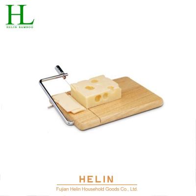 China Sustainable Bamboo Cheese Slicer Bamboo Cheese Cutting Board With Slicer Wire for sale