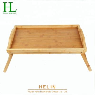 China Sustainable Bamboo Foldable Serving Tray Bed Tray BSCI for sale